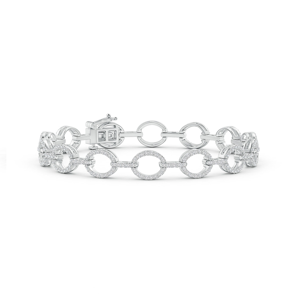 1mm HSI2 Diamond Open Oval Link Bracelet in White Gold