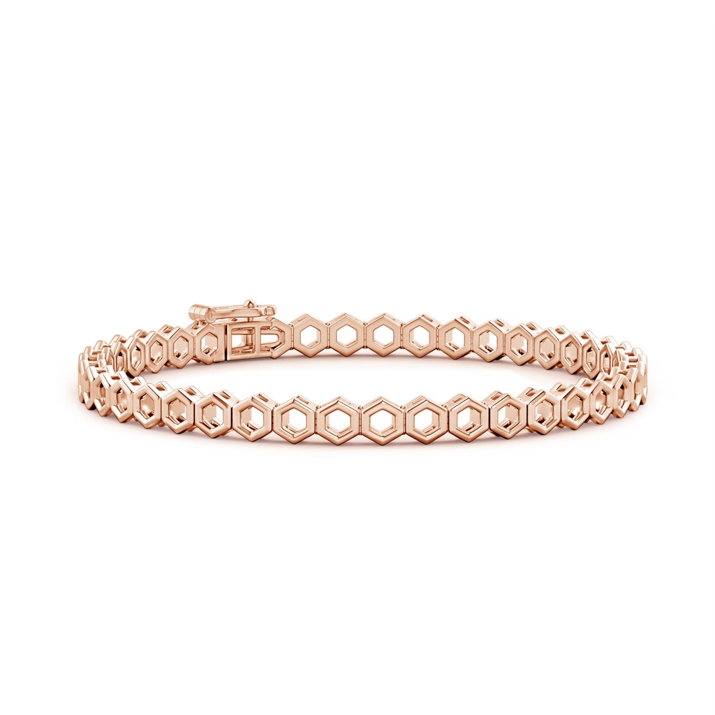 70 Bracelet Catch Open Hexagon Link Bracelet in Rose Gold