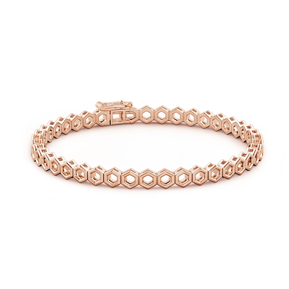 70 Bracelet Catch Open Hexagon Link Bracelet in Rose Gold side 1