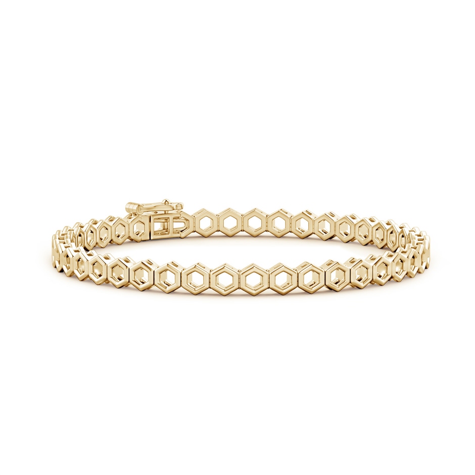 70 Bracelet Catch Open Hexagon Link Bracelet in Yellow Gold 