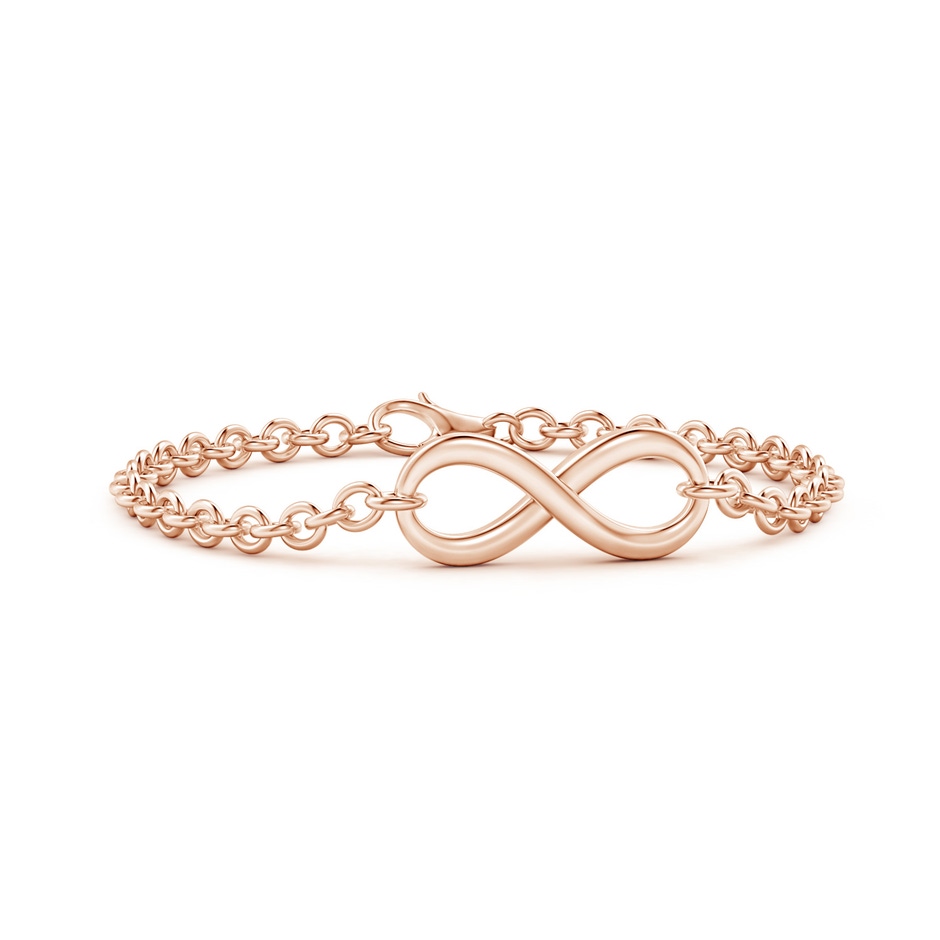 70 Lobster Claw Infinity Twist Chain Bracelet in Rose Gold 