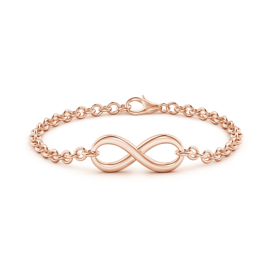 70 Lobster Claw Infinity Twist Chain Bracelet in Rose Gold side 1