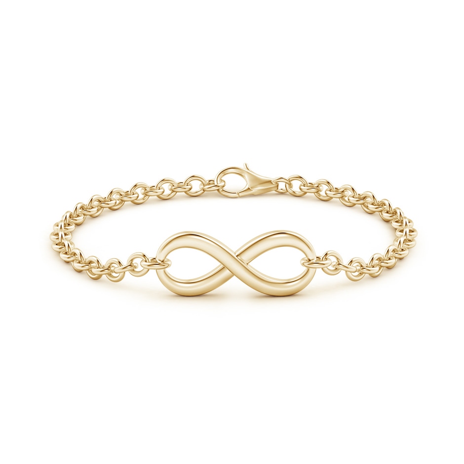 70 Lobster Claw Infinity Twist Chain Bracelet in Yellow Gold side 1