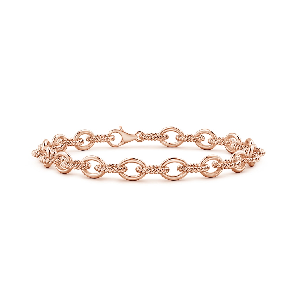 70 Lobster Claw Alternate Twisted Rope Open Link Bracelet in Rose Gold