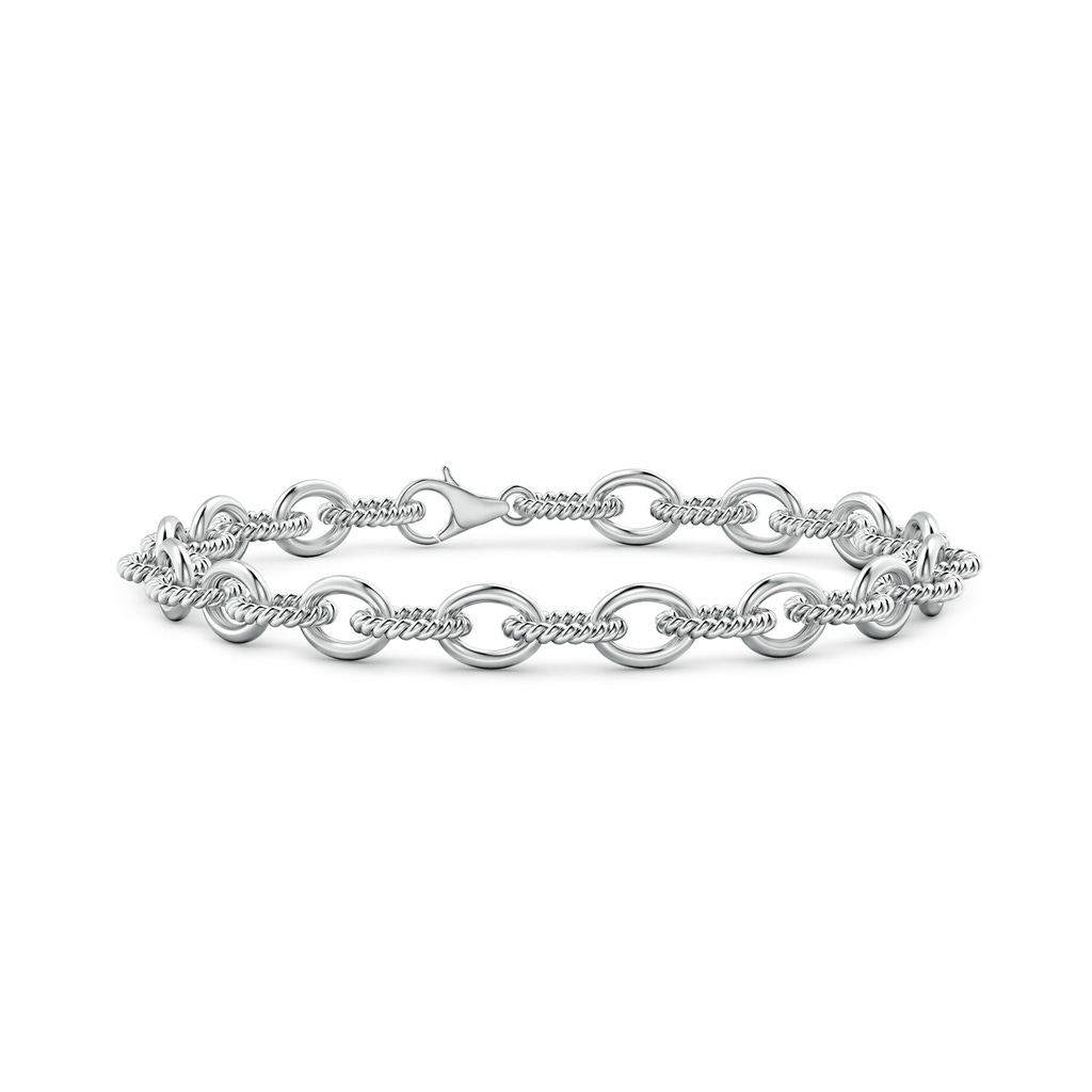 70 Lobster Claw Alternate Twisted Rope Open Link Bracelet in White Gold