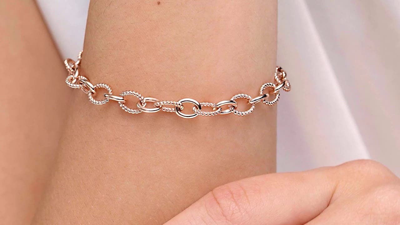 Alternate Twisted Rope Open Link Bracelet