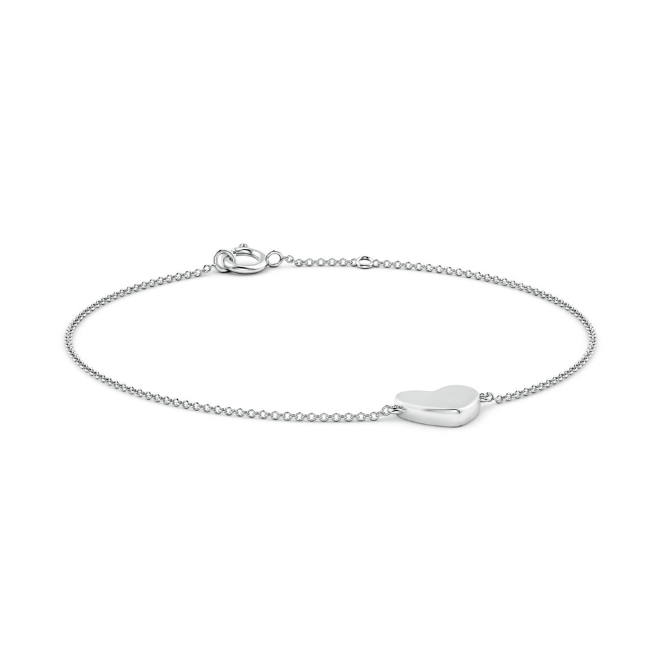 Spring Ring 70 Heart Motif Chain Bracelet in White Gold 