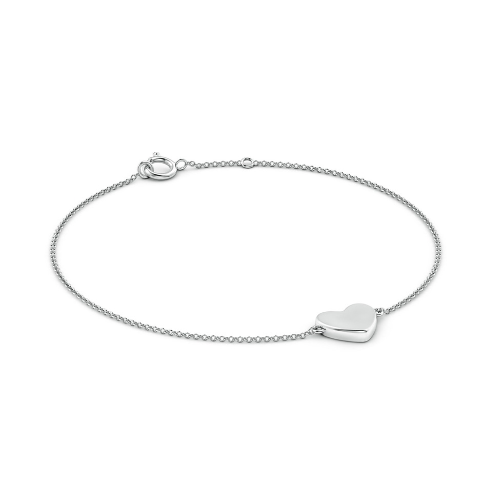 Spring Ring 70 Heart Motif Chain Bracelet in White Gold side 1