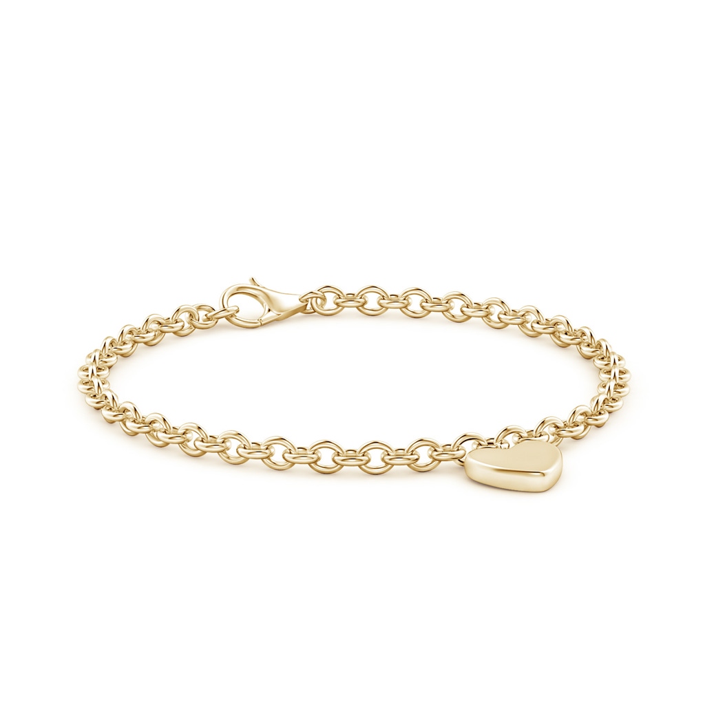 70 Lobster Claw Heart Charm Stackable Bracelet in Yellow Gold