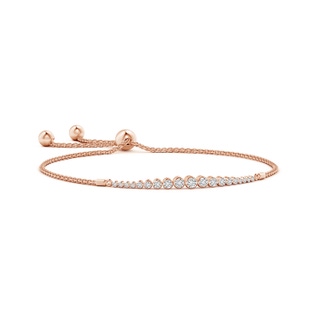 2.6mm HSI2 Graduated Bezel-Set Diamond Bolo Bracelet in 10K Rose Gold