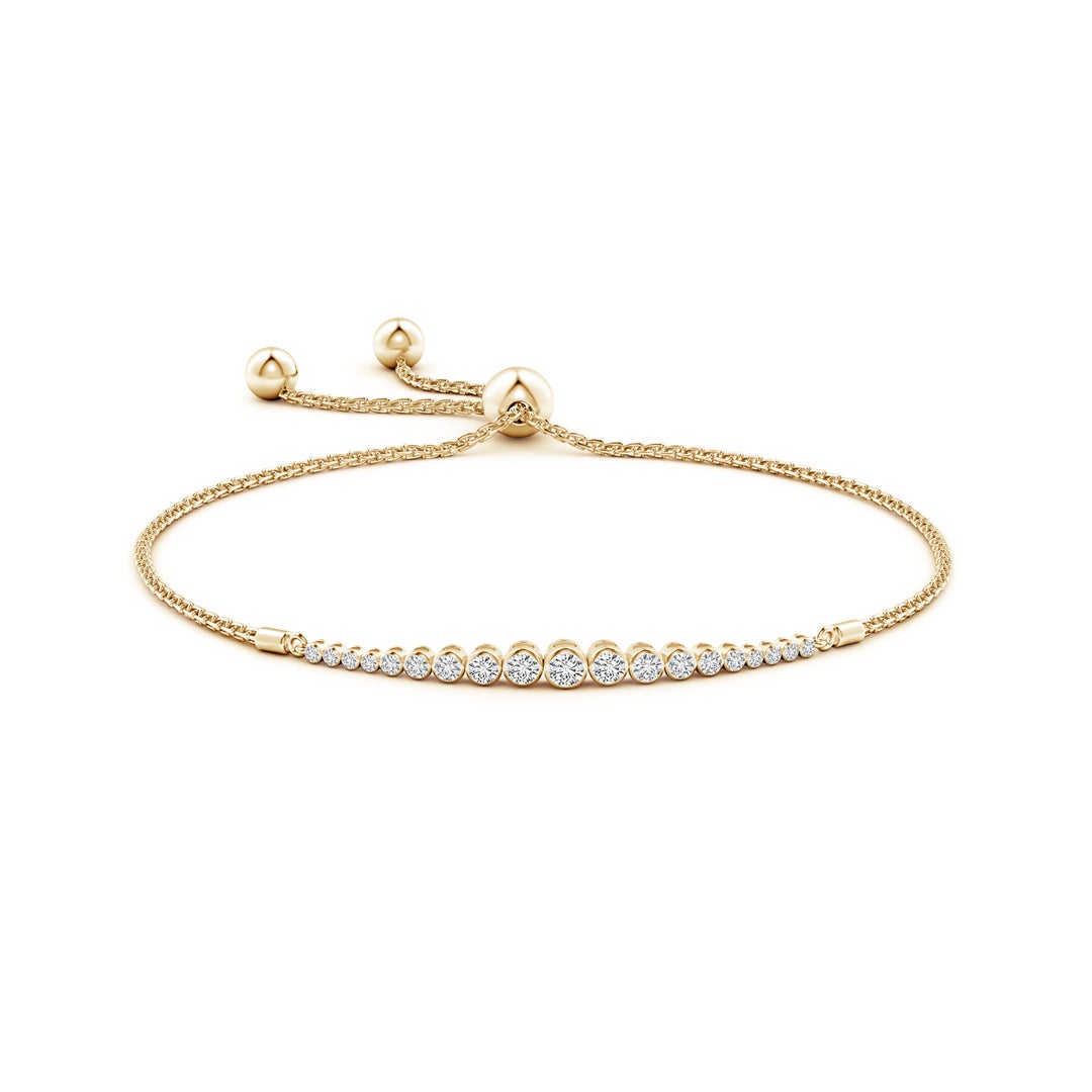 2.6mm HSI2 Graduated Bezel-Set Diamond Bolo Bracelet in Yellow Gold - side 2