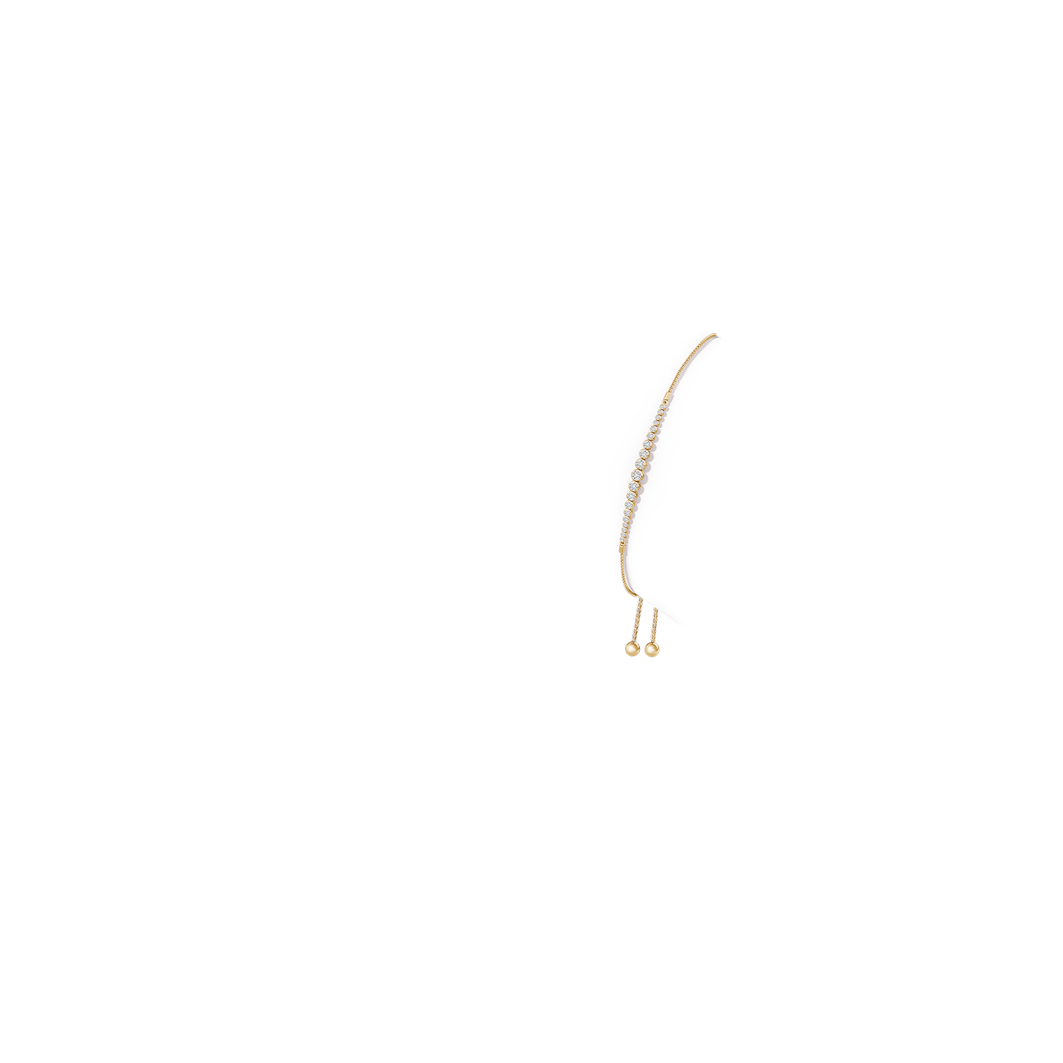 2.6mm HSI2 Graduated Bezel-Set Diamond Bolo Bracelet in Yellow Gold - body_arm