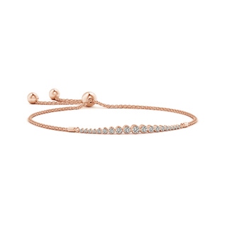 2.6mm KI3 Graduated Bezel-Set Diamond Bolo Bracelet in 10K Rose Gold