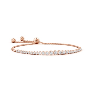 3.1mm GVS2 Graduated Bezel-Set Diamond Bolo Bracelet in 9K Rose Gold