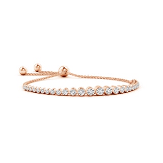 3.7mm HSI2 Graduated Bezel-Set Diamond Bolo Bracelet in Rose Gold