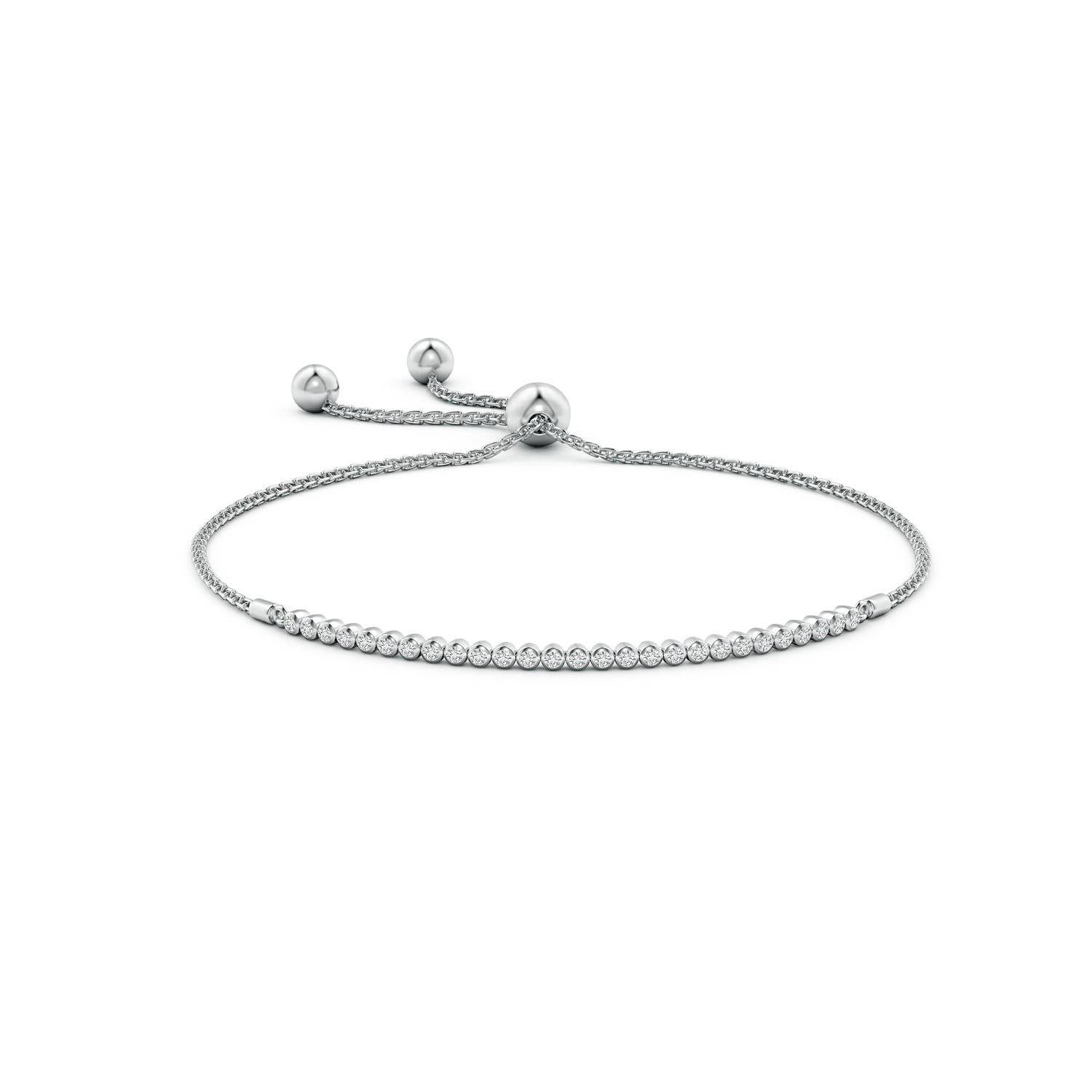 1.6mm HSI2 Bezel-Set Diamond Tennis Bolo Bracelet in White Gold