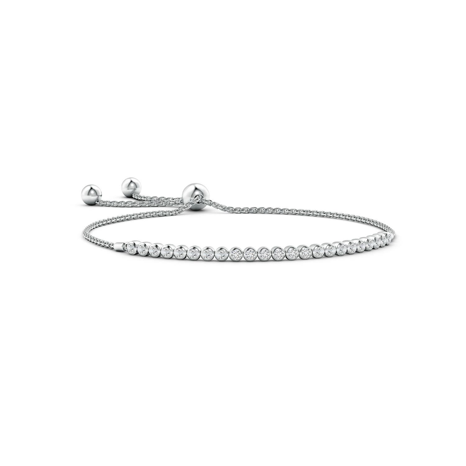 2.2mm HSI2 Bezel-Set Diamond Tennis Bolo Bracelet in White Gold