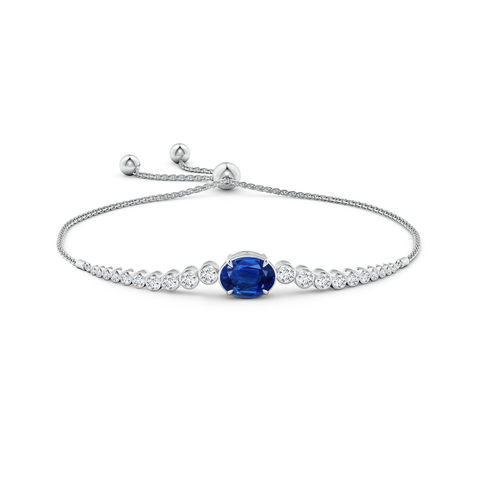 10x8mm AAA Oval Sapphire Bolo Bracelet with Bezel Diamonds in White Gold side 199