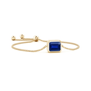 12x10mm Lab-Grown Horizontally Set Emerald-Cut Sapphire Bolo Bracelet in 10K Yellow Gold