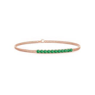 2.9mm A Prong-Set Emerald Bar Bracelet in Rose Gold