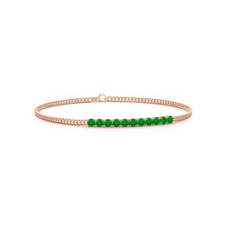 2.9mm AAAA Prong-Set Emerald Bar Bracelet in Rose Gold