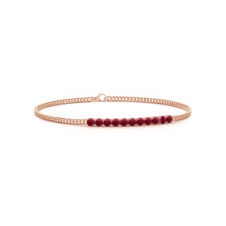 2.9mm A Prong-Set Ruby Bar Bracelet in Rose Gold