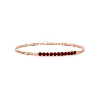 2.9mm AAAA Prong-Set Ruby Bar Bracelet in Rose Gold