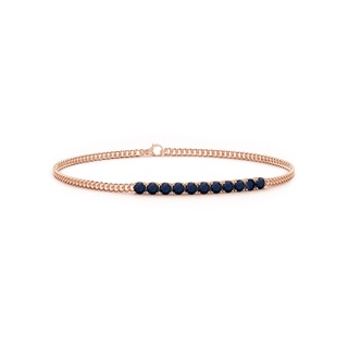 2.9mm A Prong-Set Sapphire Bar Bracelet in Rose Gold