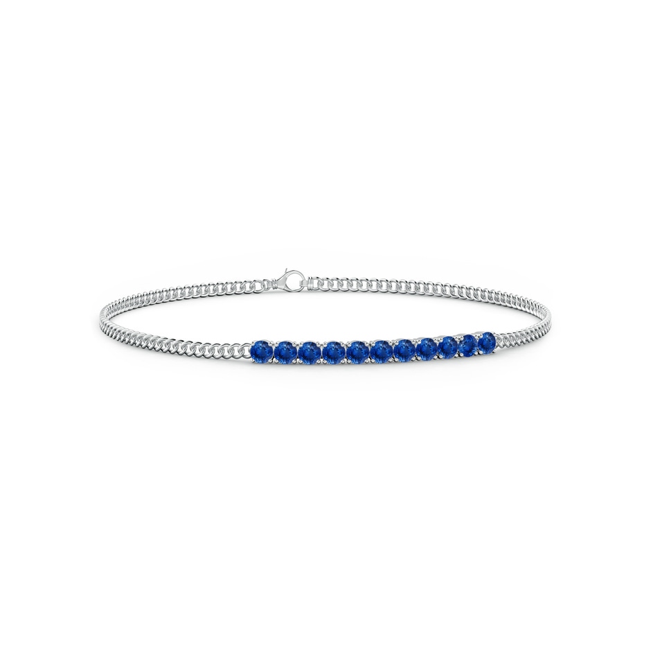 2.9mm AAA Prong-Set Sapphire Bar Bracelet in White Gold 