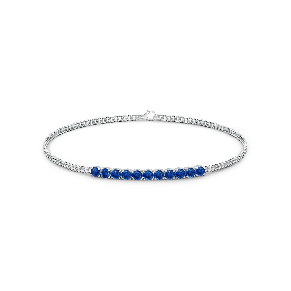 2.9mm AAA Prong-Set Sapphire Bar Bracelet in White Gold side-1