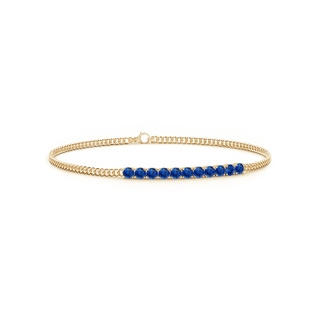 2.9mm AAA Prong-Set Sapphire Bar Bracelet in Yellow Gold