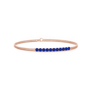 2.9mm AAAA Prong-Set Sapphire Bar Bracelet in Rose Gold