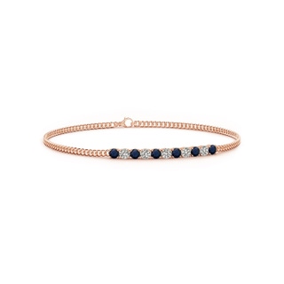 2.9mm A Prong-Set Sapphire and Diamond Bar Bracelet in Rose Gold