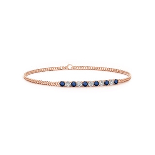 2.9mm AA Prong-Set Sapphire and Diamond Bar Bracelet in Rose Gold