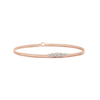 3.6mm IJI1I2 Graduated Diamond Bar Bracelet in Rose Gold