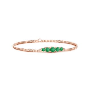 4.5mm A Graduated Emerald Bar Bracelet in Rose Gold