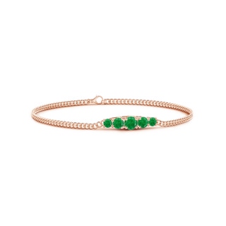 4.5mm AA Graduated Emerald Bar Bracelet in Rose Gold