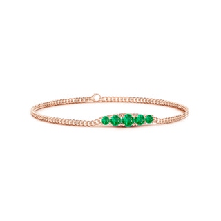 4.5mm AAA Graduated Emerald Bar Bracelet in Rose Gold