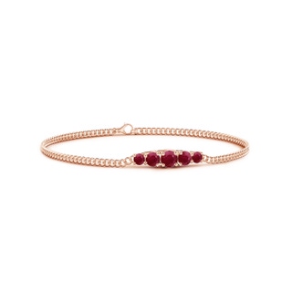 4.5mm A Graduated Ruby Bar Bracelet in Rose Gold