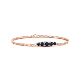 4.5mm A Graduated Sapphire Bar Bracelet in Rose Gold