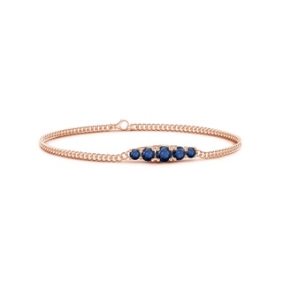 4.5mm AA Graduated Sapphire Bar Bracelet in Rose Gold