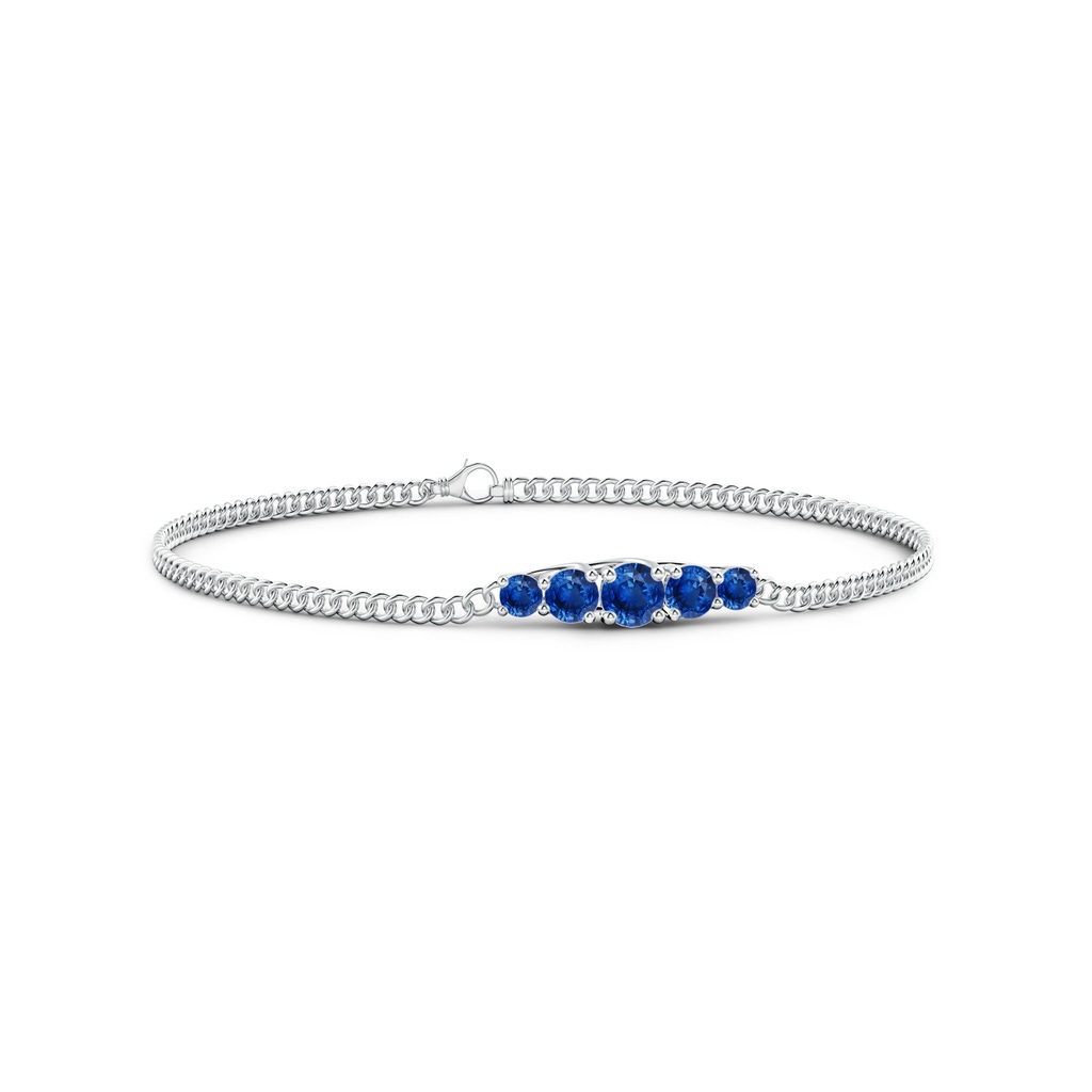 4.5mm AAA Graduated Sapphire Bar Bracelet in White Gold