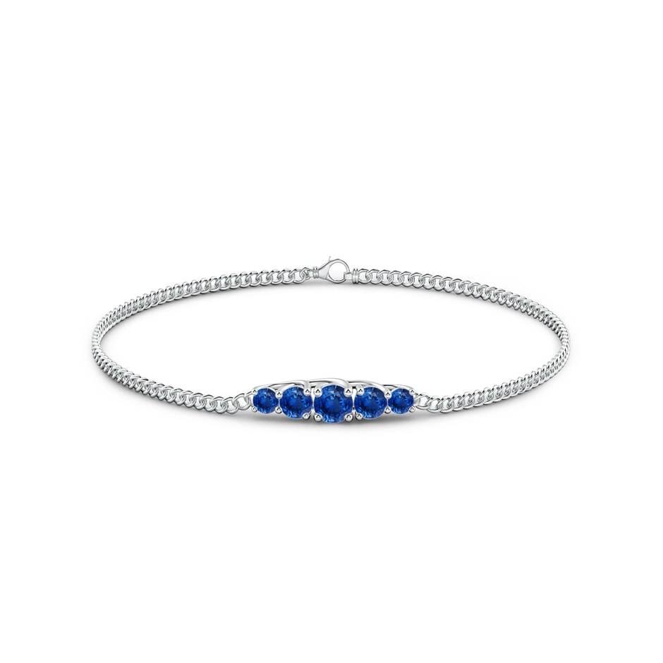 4.5mm AAA Graduated Sapphire Bar Bracelet in White Gold side 1