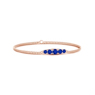 4.5mm AAAA Graduated Sapphire Bar Bracelet in Rose Gold