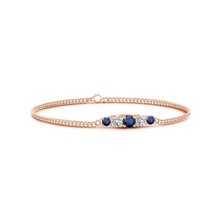 4.5mm AA Graduated Sapphire and Diamond Bar Bracelet in Rose Gold
