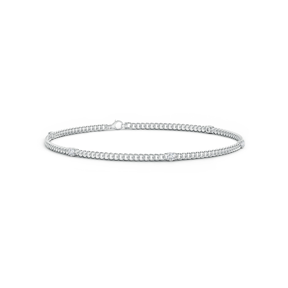 2.3mm GVS2 Five Stone Diamond Station Bracelet in White Gold 