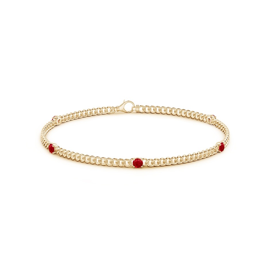 2.9mm AAA Five Stone Ruby Station Bracelet in Yellow Gold side-1