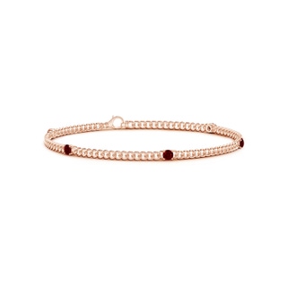 2.9mm AAAA Five Stone Ruby Station Bracelet in Rose Gold