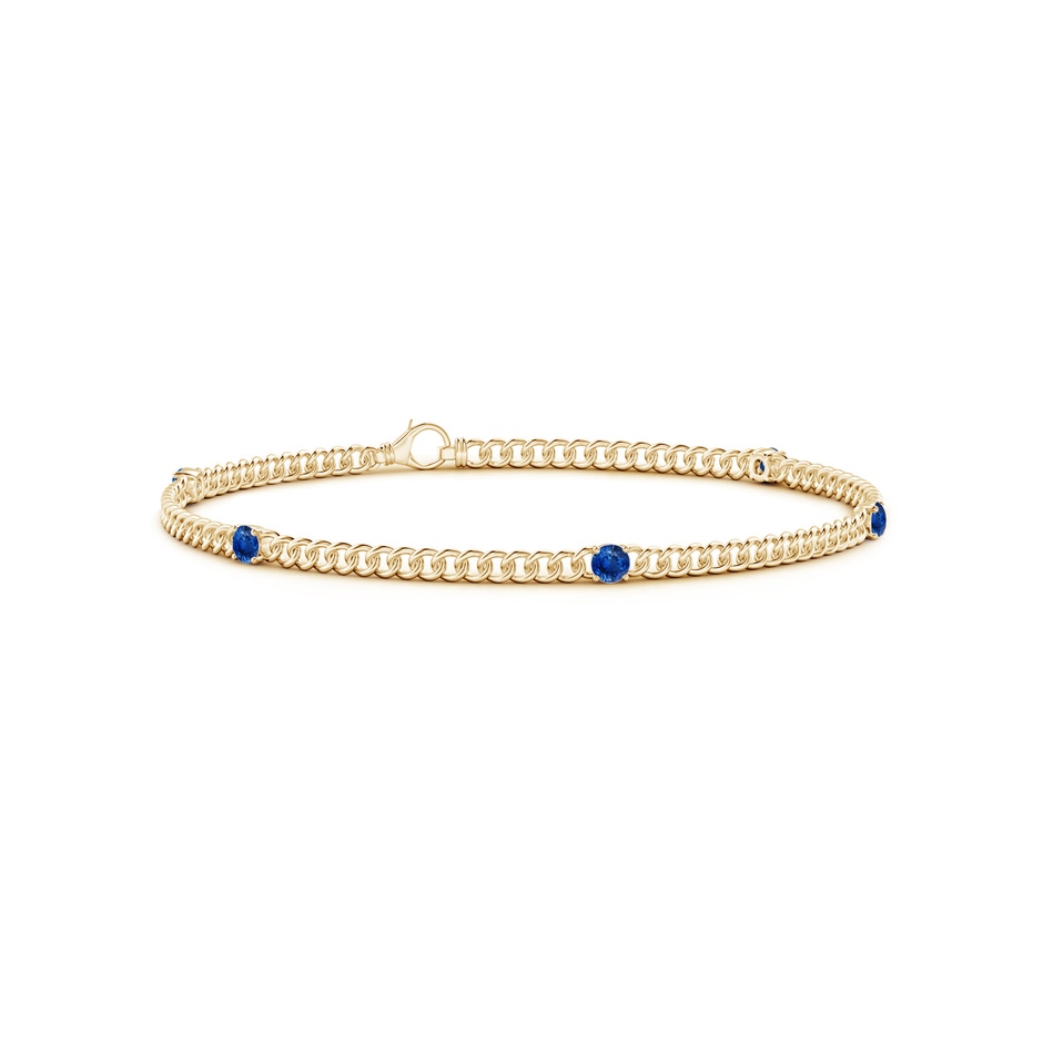 2.9mm AAA Five Stone Sapphire Station Bracelet in Yellow Gold 