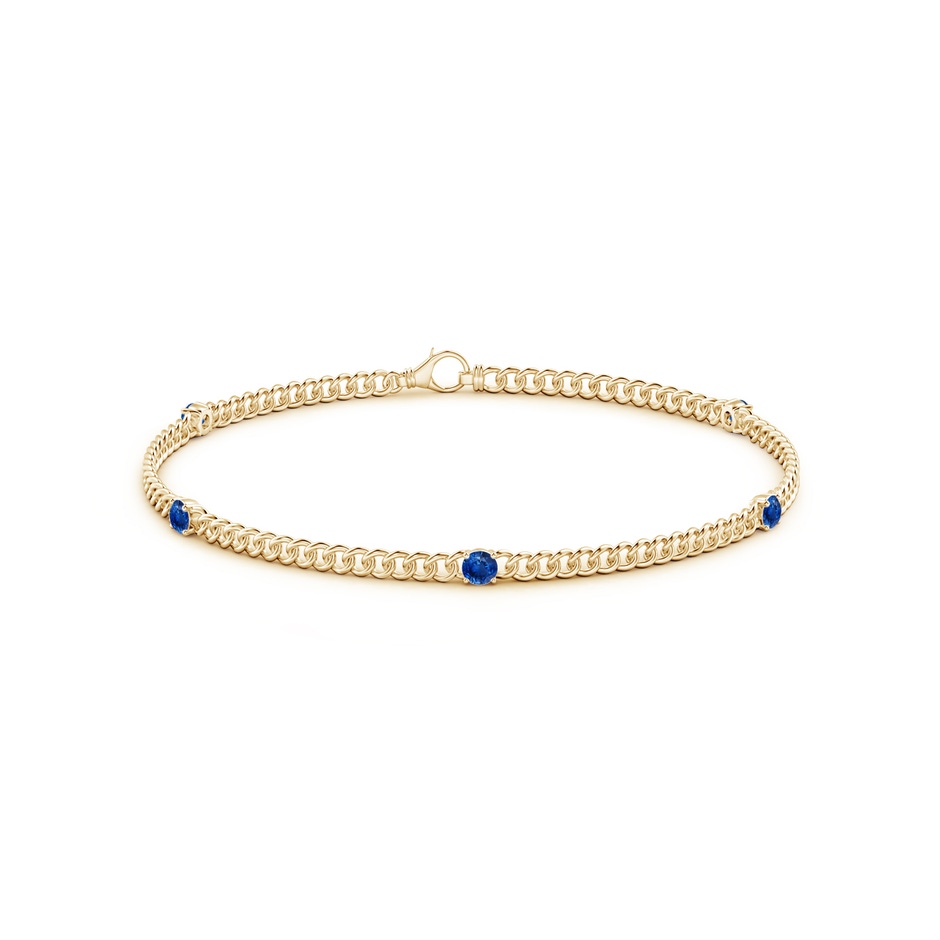 2.9mm AAA Five Stone Sapphire Station Bracelet in Yellow Gold side-1